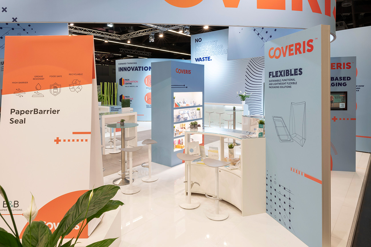 Trade fair stand at Coveris at Fachpack 2021 in Nürnberg